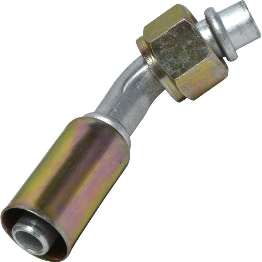 Universal Air Conditioning FT 0081RBC A/C Refrigerant Hose Fitting -- Aluminum 45Âº Female Oring Beadlock Fitting