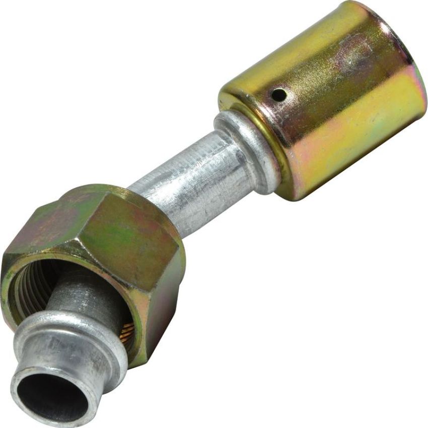 Universal Air Conditioning FT 0083C A/C Refrigerant Hose Fitting -- Aluminum 45Âº Male Oring Beadlock Fitting