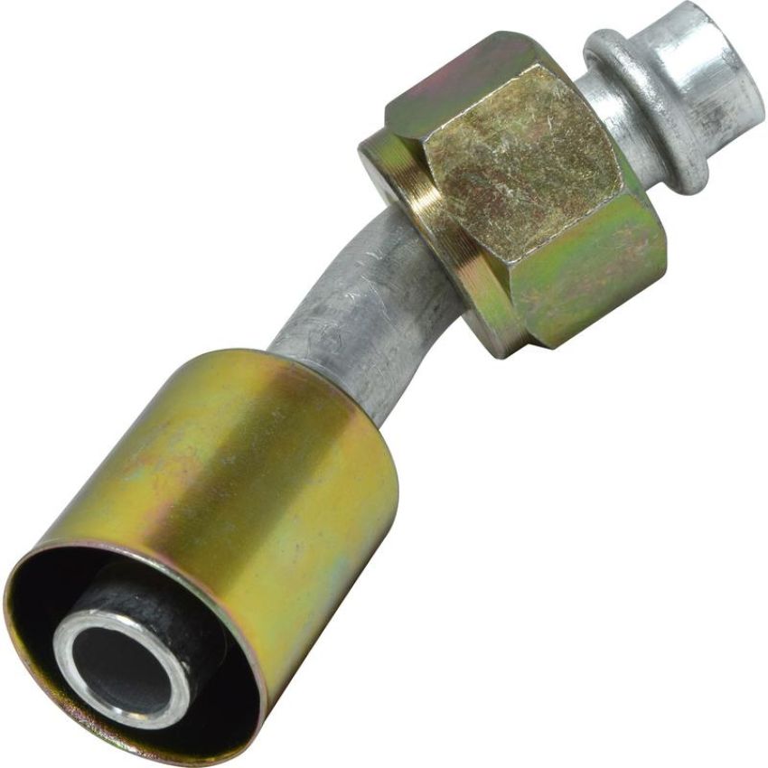 Universal Air Conditioning FT 0083C A/C Refrigerant Hose Fitting -- Aluminum 45Âº Male Oring Beadlock Fitting