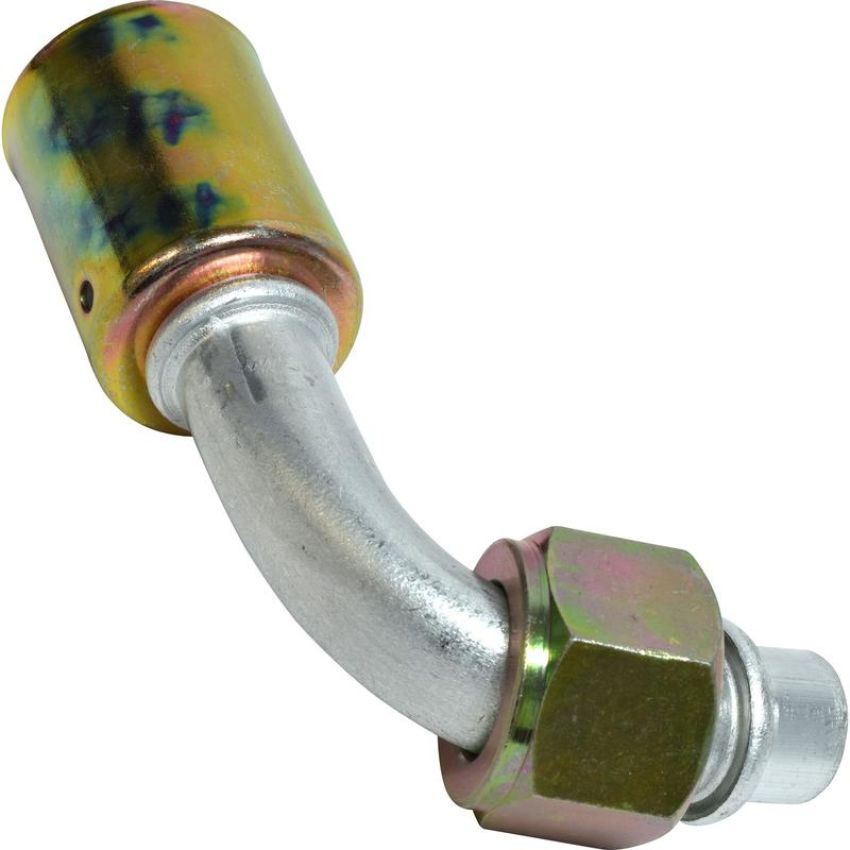 Universal Air Conditioning FT 0086C A/C Refrigerant Hose Fitting -- Aluminum 90Âº Male Oring Beadlock Fitting