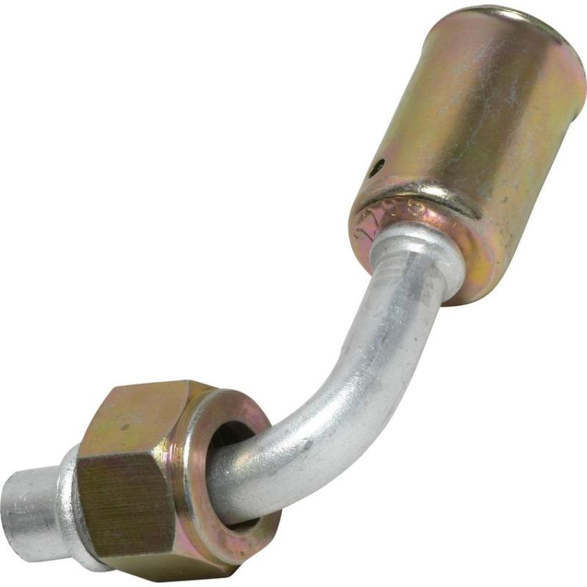 Universal Air Conditioning FT 0089C A/C Refrigerant Hose Fitting -- Aluminum 90Âº Male Oring Beadlock Fitting