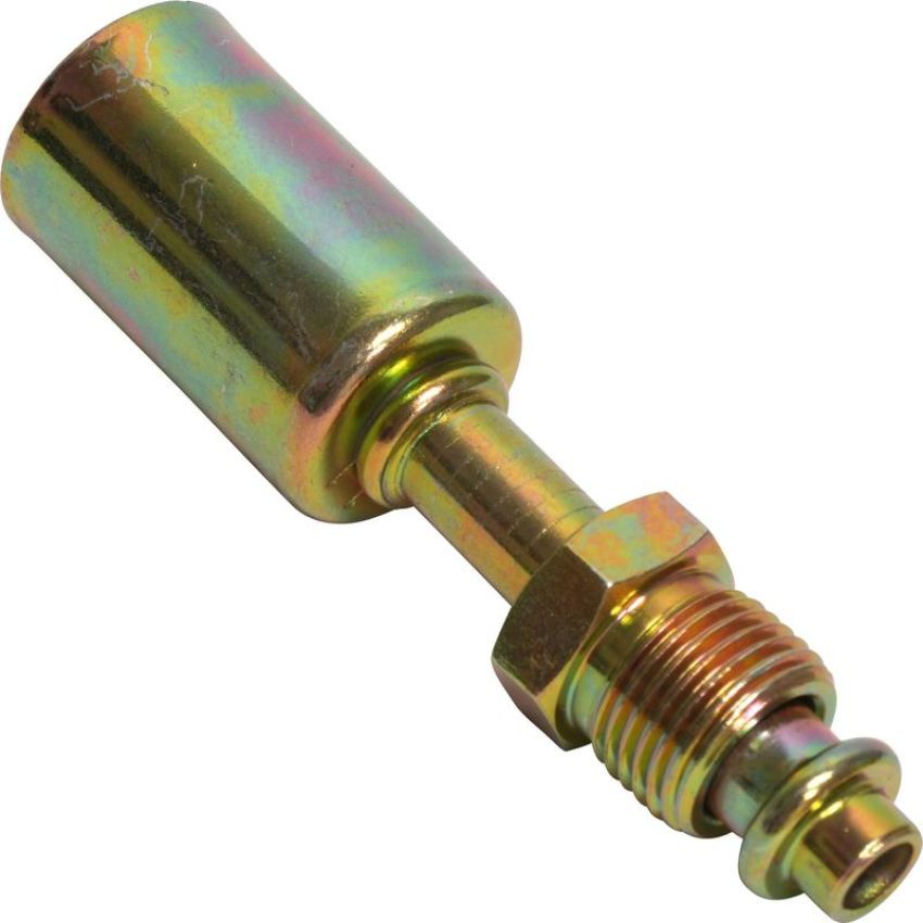 Universal Air Conditioning FT 0090SBC A/C Refrigerant Hose Fitting -- Steel Straight Male Oring Beadlock Fitting