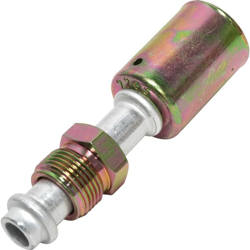 Universal Air Conditioning FT 0091C A/C Refrigerant Hose Fitting -- Aluminum Straight Male Oring Beadlock Fitting