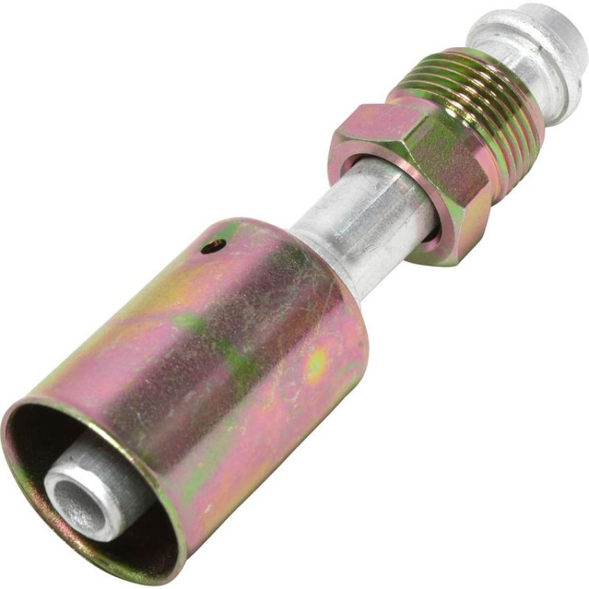 Universal Air Conditioning FT 0091C A/C Refrigerant Hose Fitting -- Aluminum Straight Male Oring Beadlock Fitting