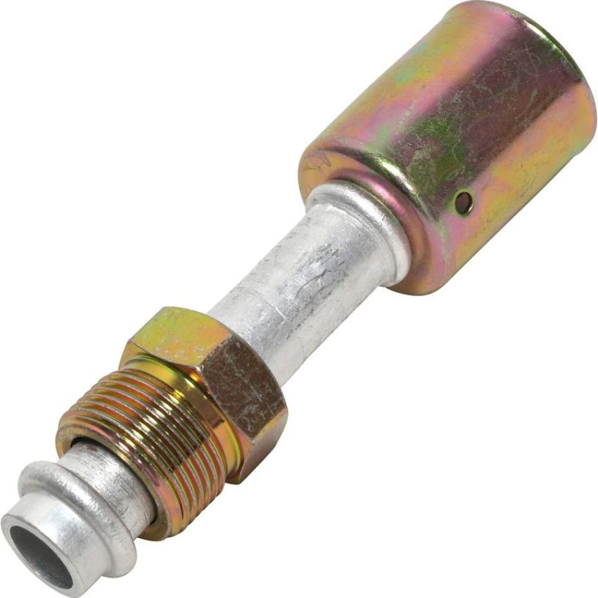 Universal Air Conditioning FT 0092C A/C Refrigerant Hose Fitting -- Aluminum Straight Male Oring Beadlock Fitting
