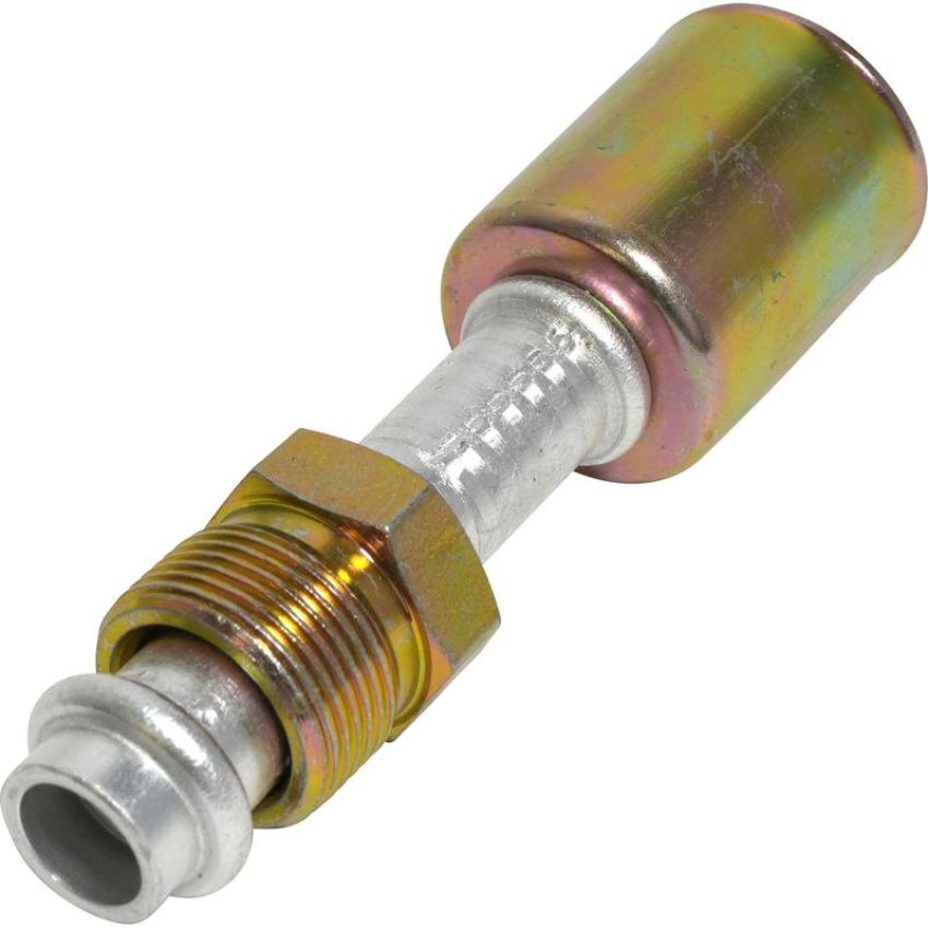 Universal Air Conditioning FT 0092C A/C Refrigerant Hose Fitting -- Aluminum Straight Male Oring Beadlock Fitting