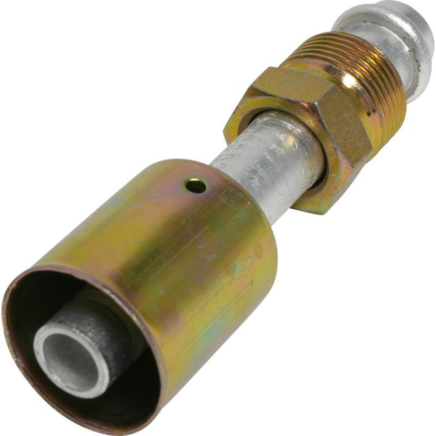 Universal Air Conditioning FT 0092C A/C Refrigerant Hose Fitting -- Aluminum Straight Male Oring Beadlock Fitting