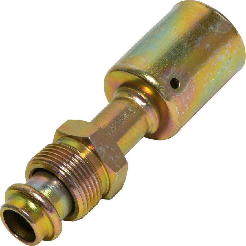 Universal Air Conditioning FT 0092SBC A/C Refrigerant Hose Fitting -- Steel Straight Male Oring Beadlock Fitting