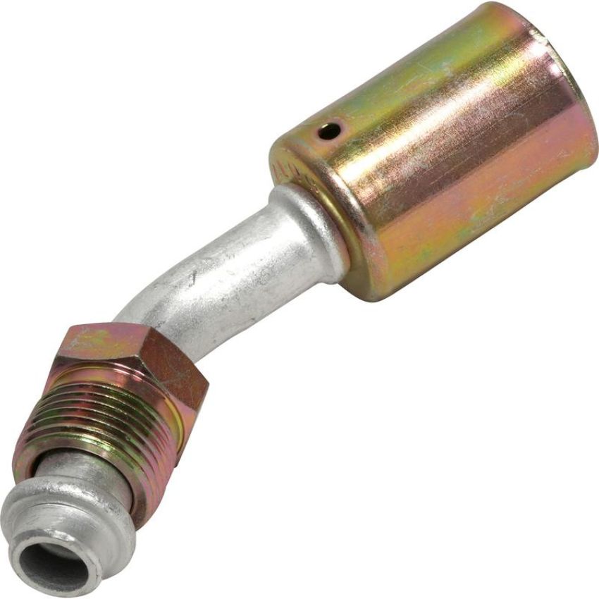 Universal Air Conditioning FT 0095C A/C Refrigerant Hose Fitting -- Aluminum 45Âº Male Oring Beadlock Fitting
