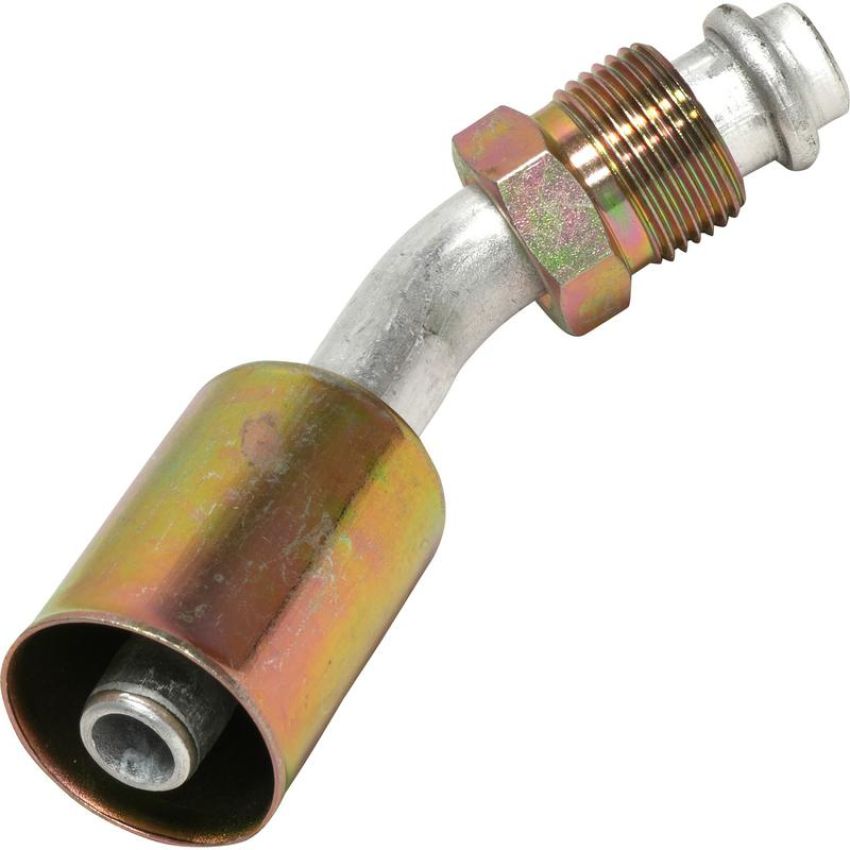 Universal Air Conditioning FT 0095C A/C Refrigerant Hose Fitting -- Aluminum 45Âº Male Oring Beadlock Fitting