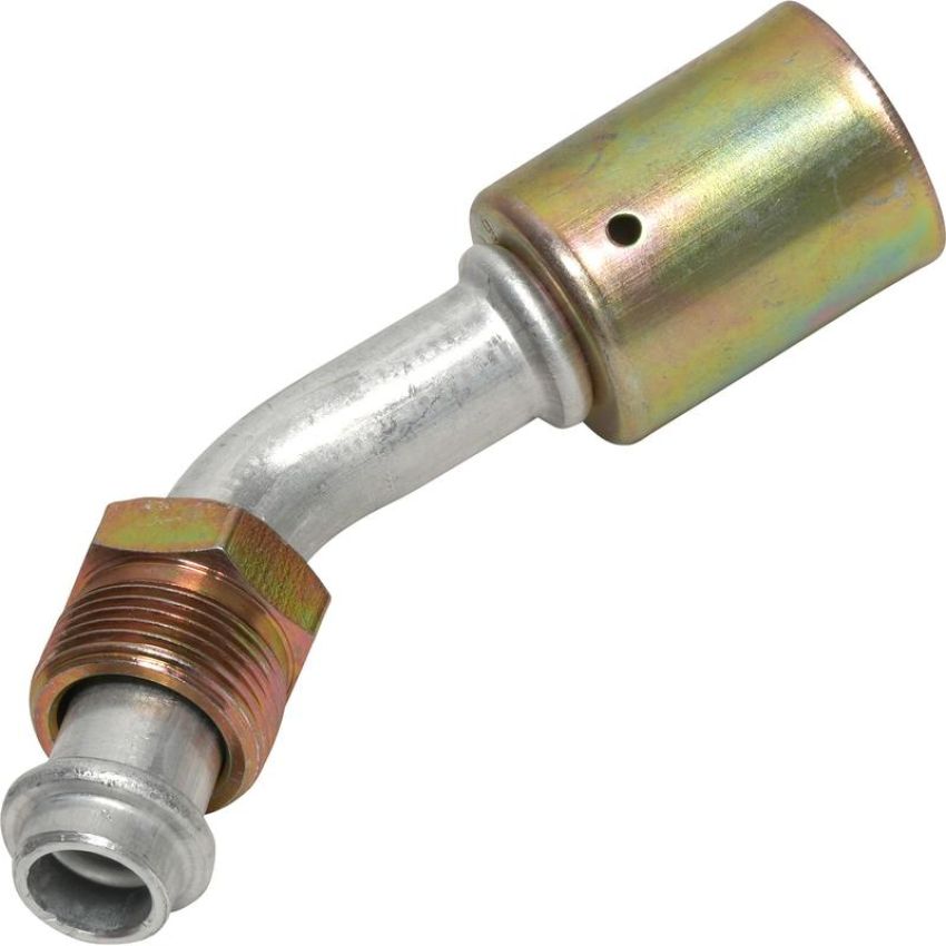 Universal Air Conditioning FT 0096C A/C Refrigerant Hose Fitting -- Aluminum 45Âº Male Oring Beadlock Fitting