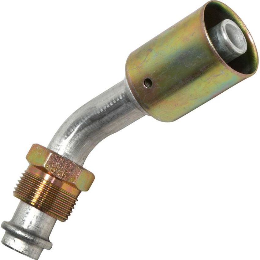 Universal Air Conditioning FT 0096C A/C Refrigerant Hose Fitting -- Aluminum 45Âº Male Oring Beadlock Fitting