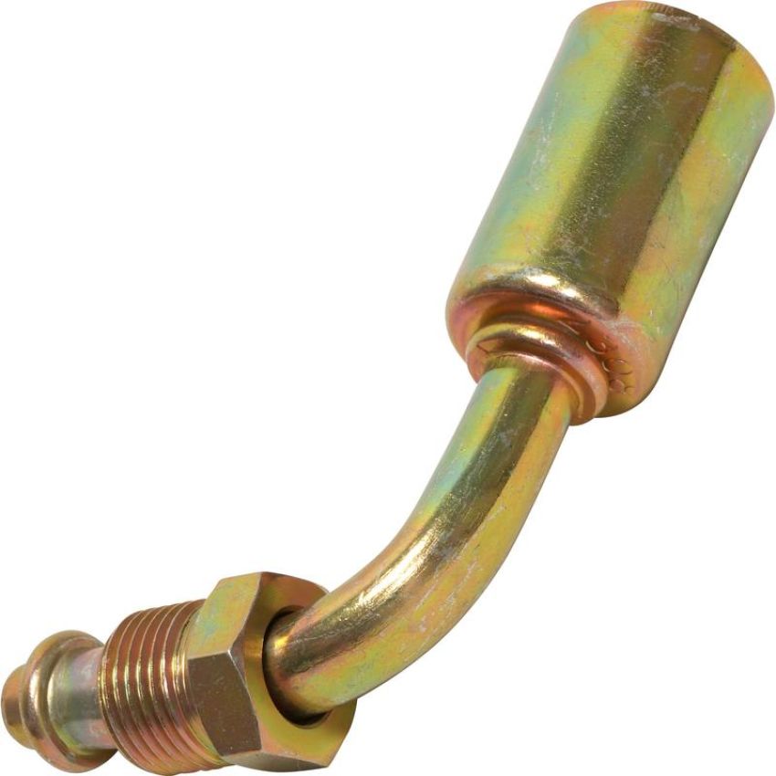 Universal Air Conditioning FT 0098SBC A/C Refrigerant Hose Fitting -- Steel 90Âº Male Oring Beadlock Fitting