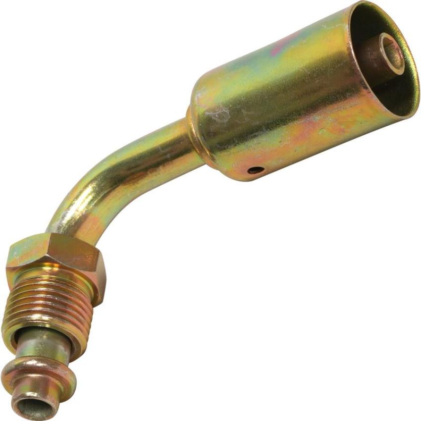 Universal Air Conditioning FT 0098SBC A/C Refrigerant Hose Fitting -- Steel 90Âº Male Oring Beadlock Fitting