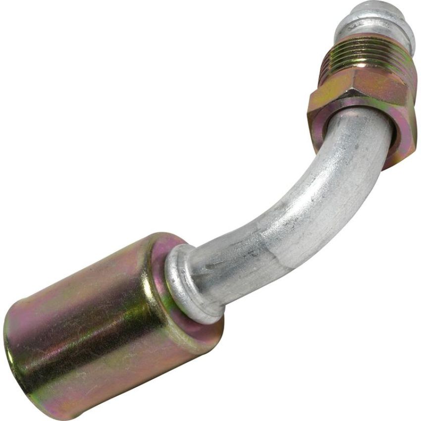 Universal Air Conditioning FT 0099C A/C Refrigerant Hose Fitting -- Aluminum 90Âº Male Oring Beadlock Fitting