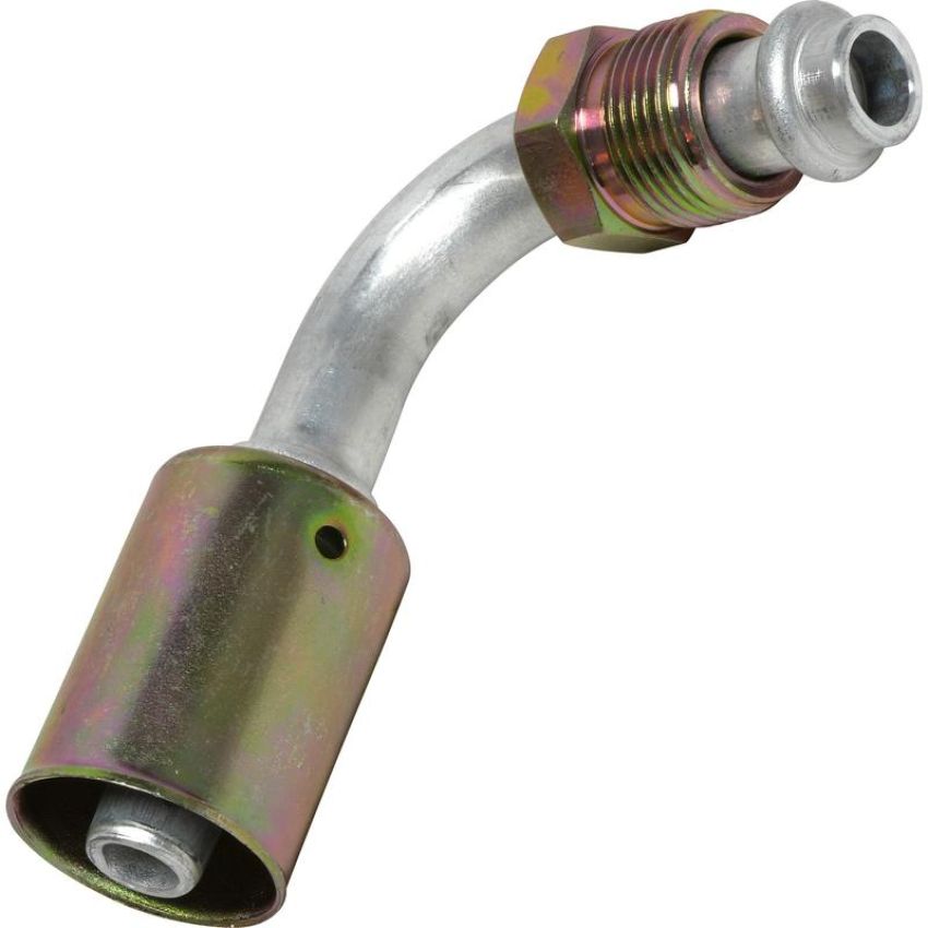 Universal Air Conditioning FT 0099C A/C Refrigerant Hose Fitting -- Aluminum 90Âº Male Oring Beadlock Fitting