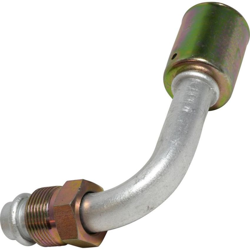 Universal Air Conditioning FT 0100C A/C Refrigerant Hose Fitting -- Aluminum 90Âº Male Oring Beadlock Fitting