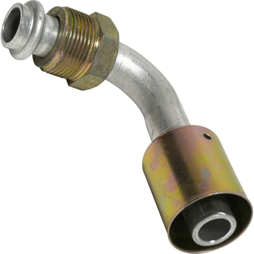 Universal Air Conditioning FT 0101C A/C Refrigerant Hose Fitting -- Aluminum 90Âº Male Oring Beadlock Fitting