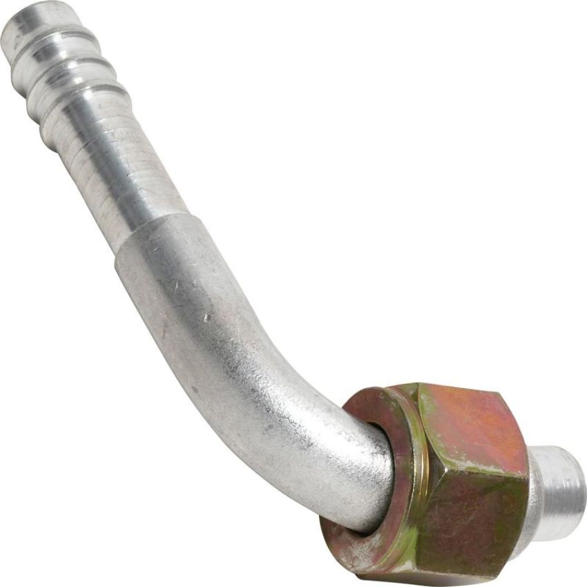 Universal Air Conditioning FT 0906C A/C Refrigerant Hose Fitting -- Aluminum 90Âº Female Oring Barb Fitting