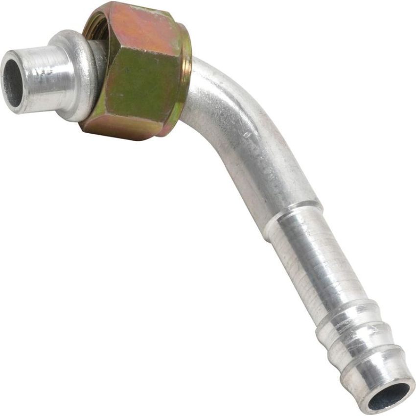 Universal Air Conditioning FT 0906C A/C Refrigerant Hose Fitting -- Aluminum 90Âº Female Oring Barb Fitting