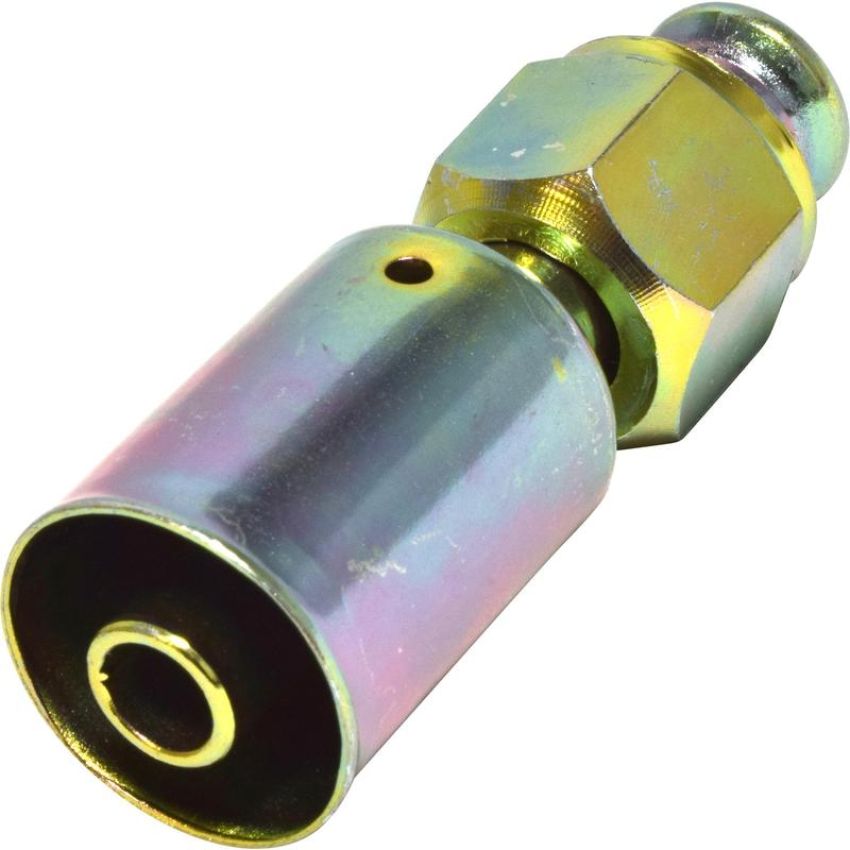 Universal Air Conditioning FT 1106C A/C Refrigerant Hose Fitting -- Aluminum Straight Female Flare Beadlock Fitting