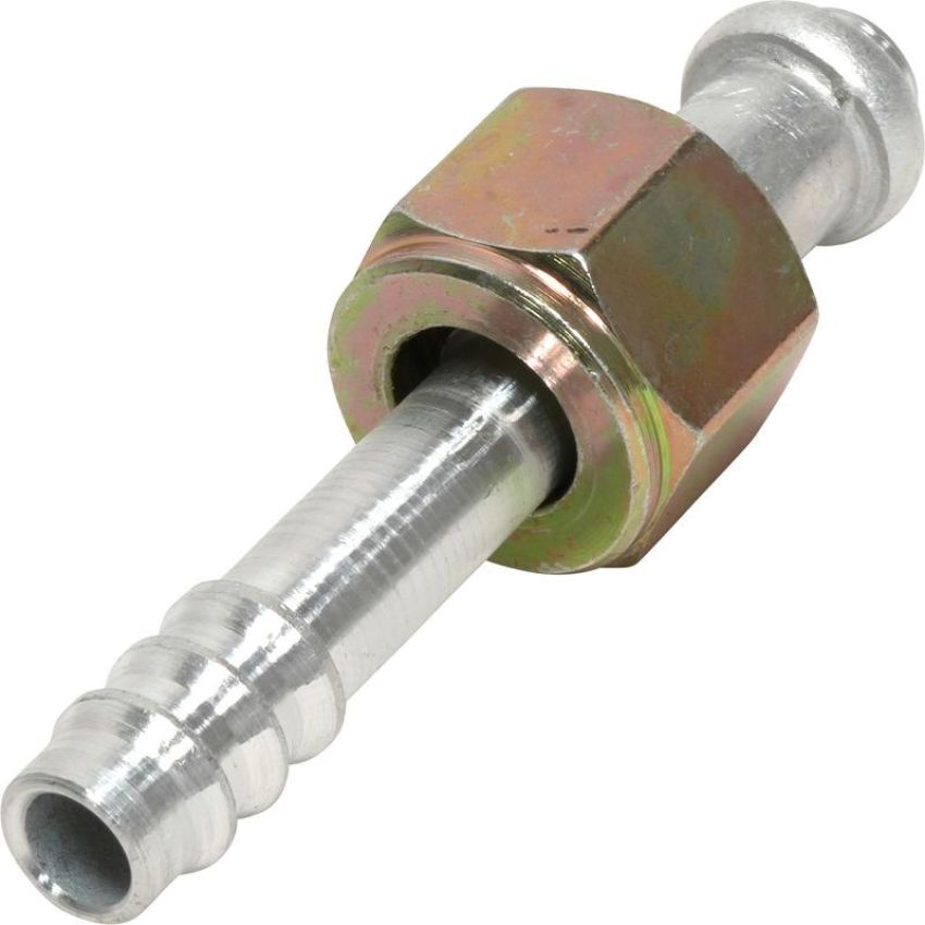 Universal Air Conditioning FT 1301C A/C Refrigerant Hose Fitting -- Aluminum Straight Female Oring Barb Fitting