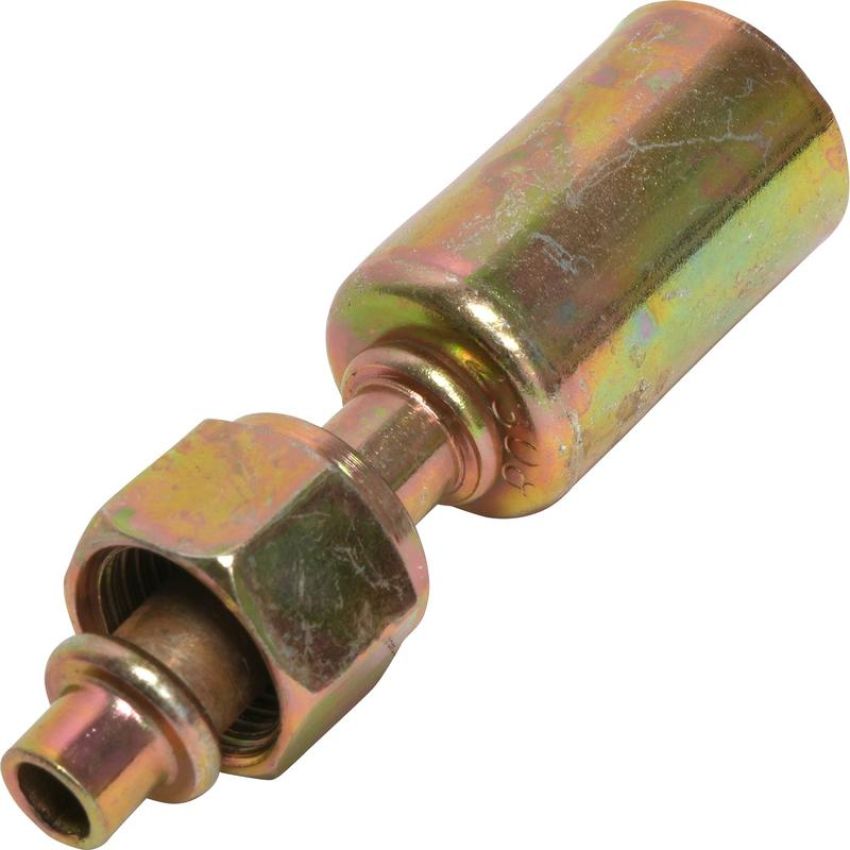 Universal Air Conditioning FT 1301SBC A/C Refrigerant Hose Fitting -- Steel Straight Female Oring Beadlock Fitting