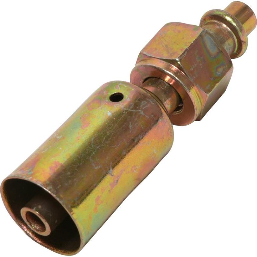 Universal Air Conditioning FT 1301SBC A/C Refrigerant Hose Fitting -- Steel Straight Female Oring Beadlock Fitting