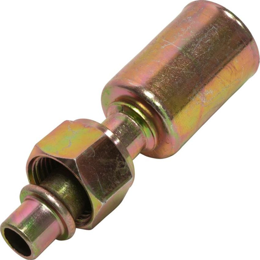 Universal Air Conditioning FT 1302SBC A/C Refrigerant Hose Fitting -- Steel Straight Female Oring Beadlock Fitting