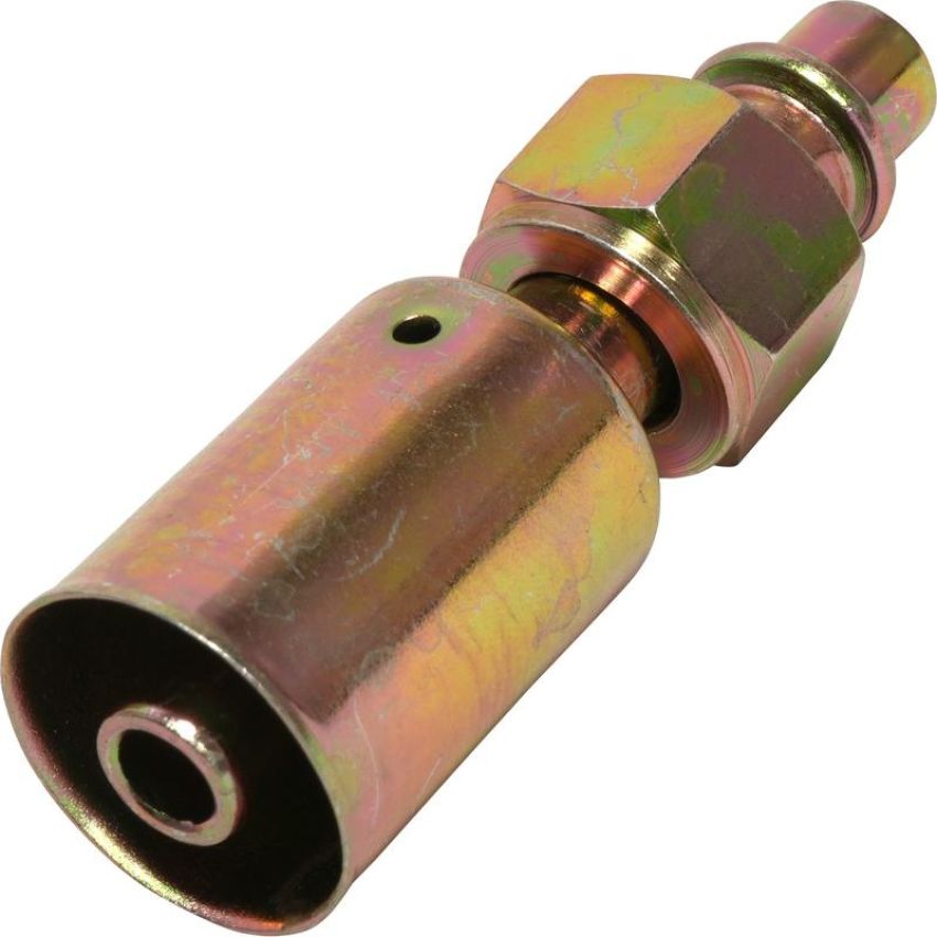 Universal Air Conditioning FT 1302SBC A/C Refrigerant Hose Fitting -- Steel Straight Female Oring Beadlock Fitting