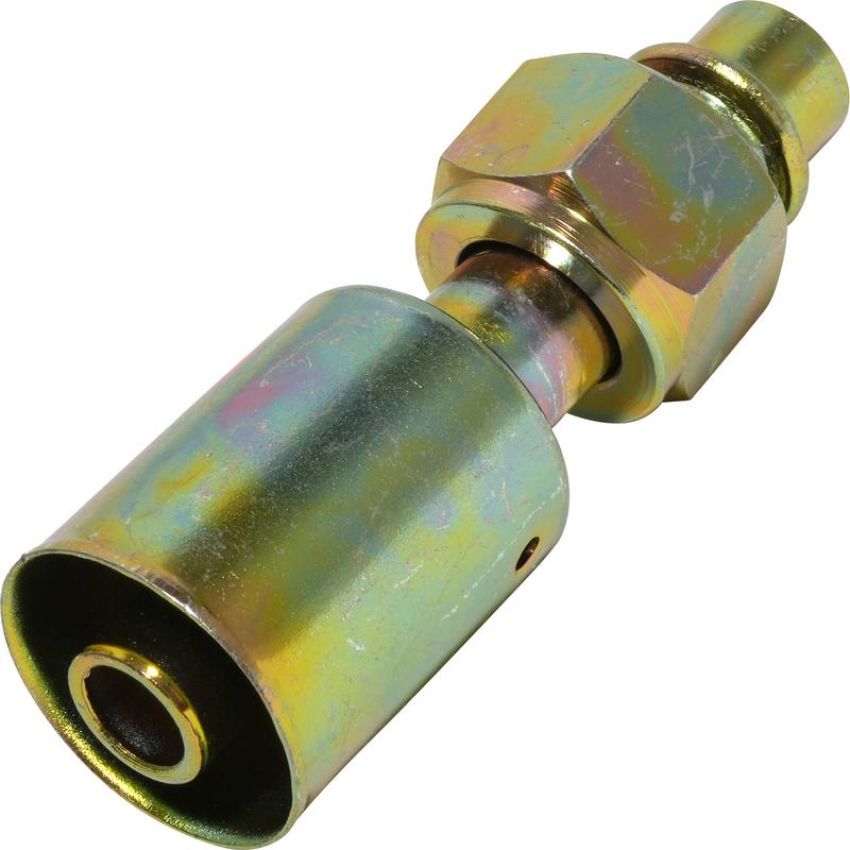 Universal Air Conditioning FT 1303SBC A/C Refrigerant Hose Fitting -- Steel Straight Female Oring Beadlock Fitting