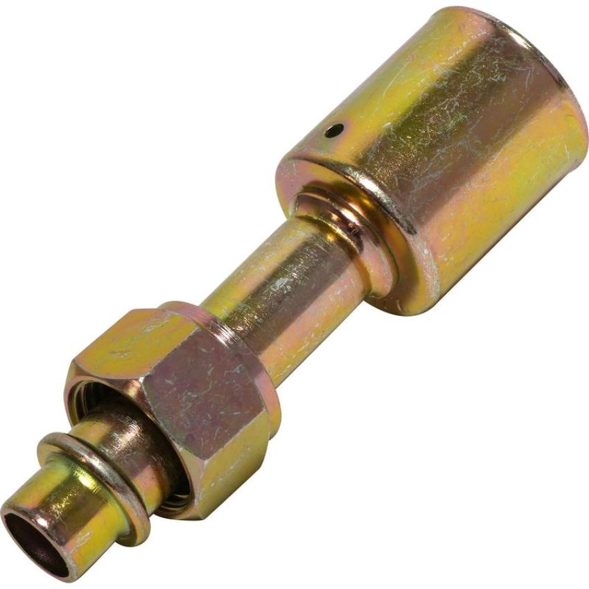 Universal Air Conditioning FT 1307SBC A/C Refrigerant Hose Fitting -- Steel Straight Female Oring Beadlock Fitting