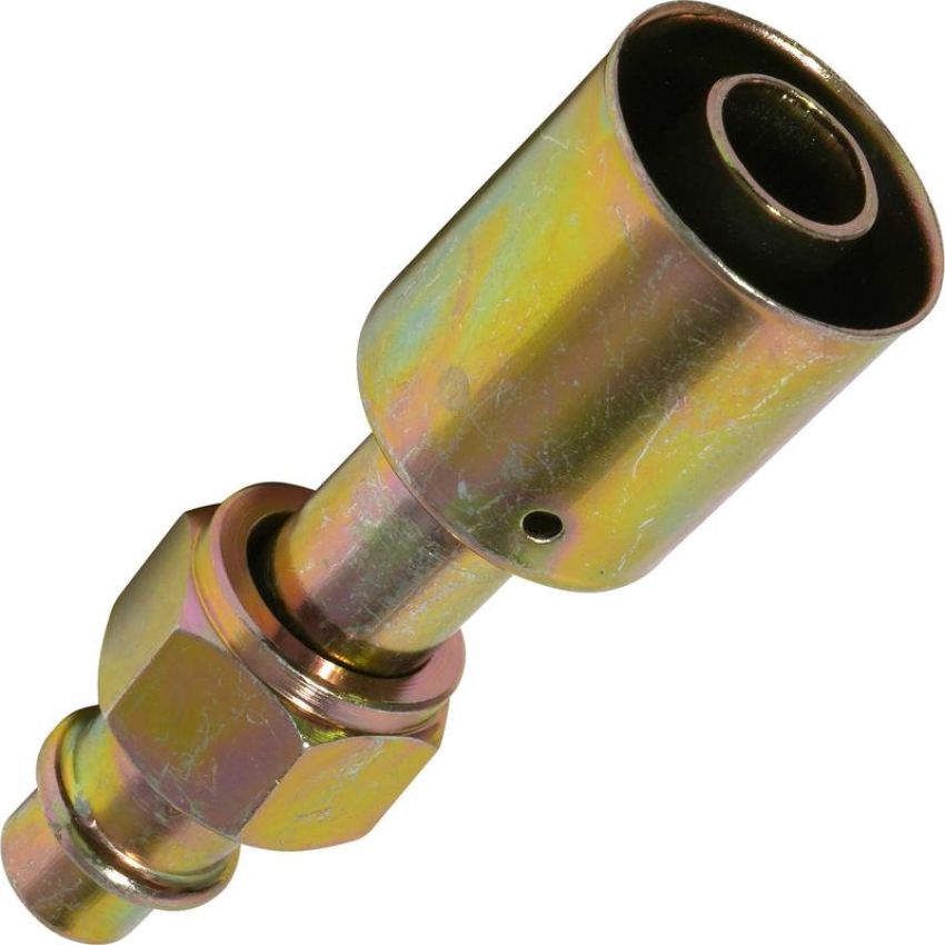 Universal Air Conditioning FT 1307SBC A/C Refrigerant Hose Fitting -- Steel Straight Female Oring Beadlock Fitting