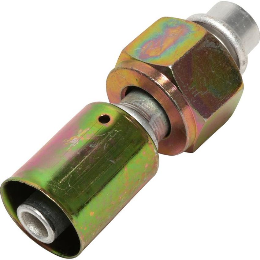 Universal Air Conditioning FT 1310C A/C Refrigerant Hose Fitting -- Aluminum Straight Female Oring Beadlock Fitting
