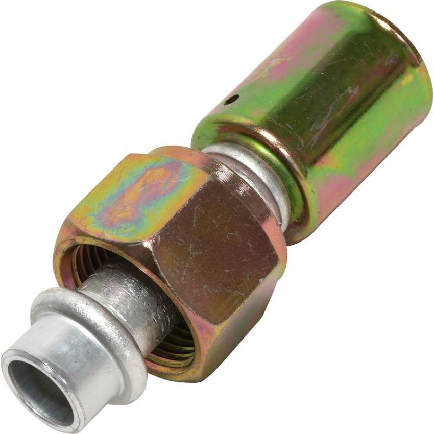 Universal Air Conditioning FT 1310C A/C Refrigerant Hose Fitting -- Aluminum Straight Female Oring Beadlock Fitting