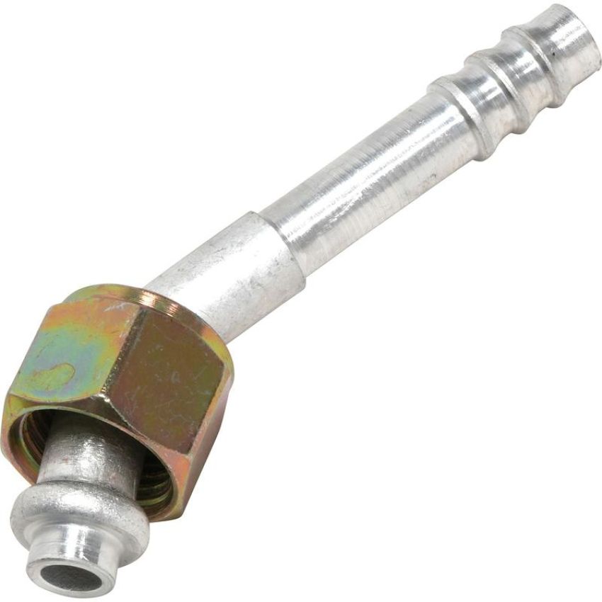 Universal Air Conditioning FT 1311C A/C Refrigerant Hose Fitting -- Aluminum 45Âº Female Oring Barb Fitting