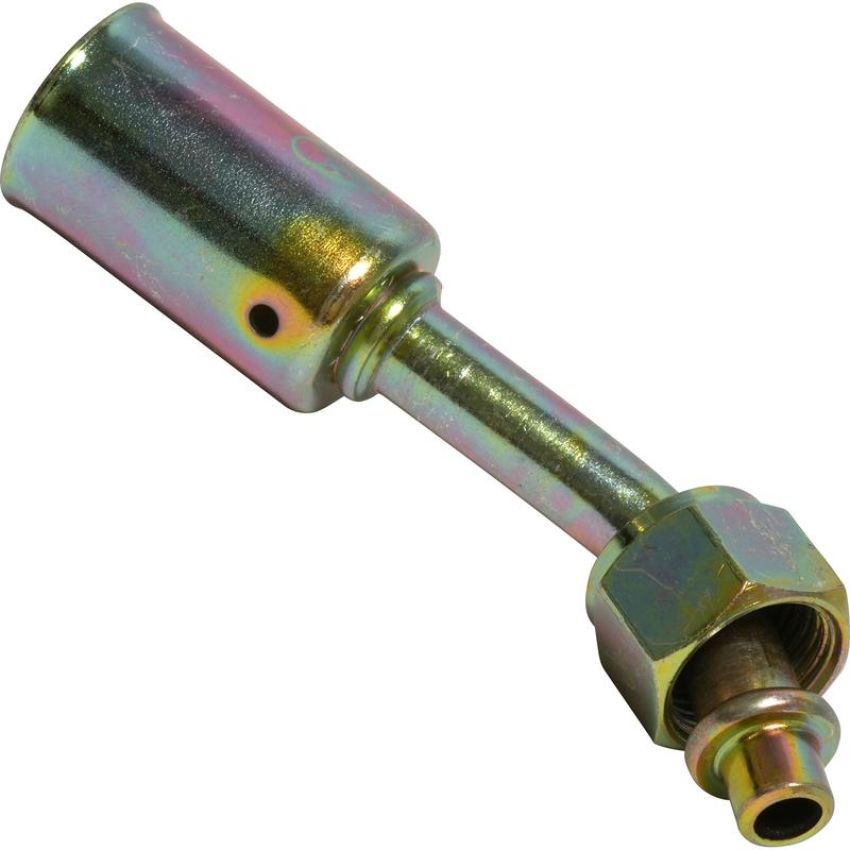 Universal Air Conditioning FT 1311SBC A/C Refrigerant Hose Fitting -- Steel 45Âº Female Oring Beadlock Fitting