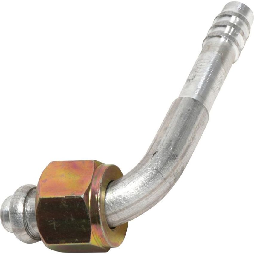 Universal Air Conditioning FT 1321C A/C Refrigerant Hose Fitting -- Aluminum 90Âº Female Oring Barb Fitting
