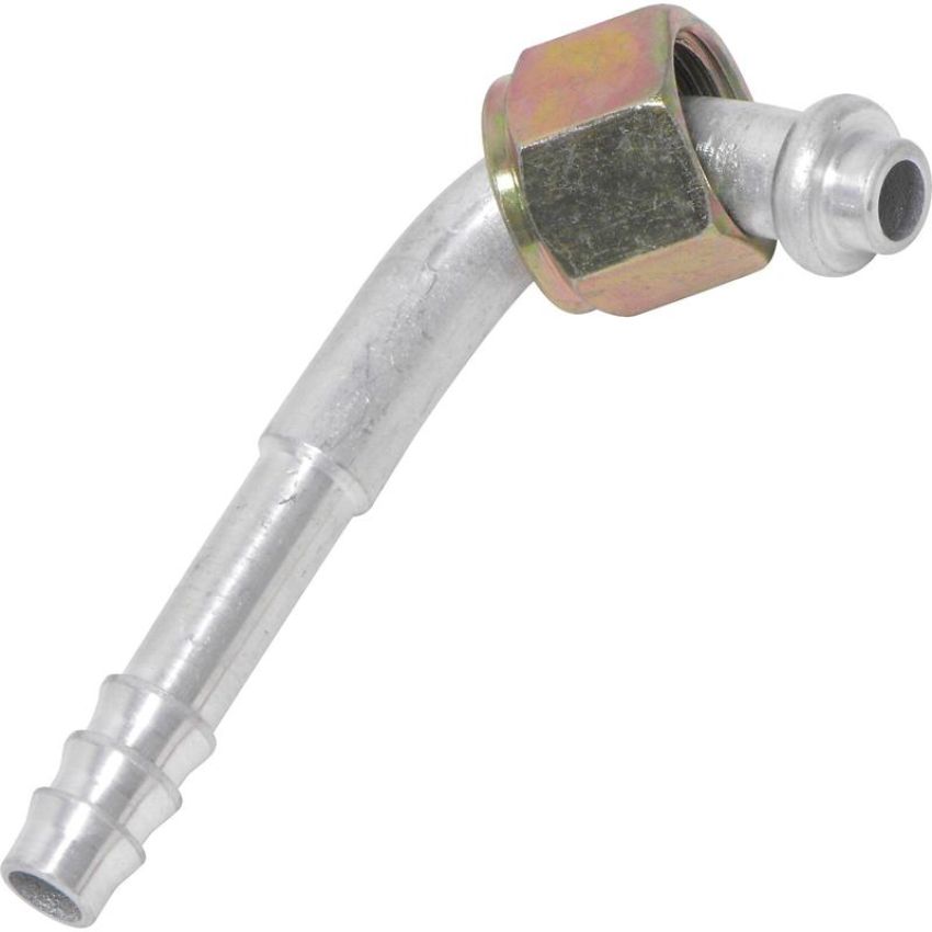 Universal Air Conditioning FT 1321C A/C Refrigerant Hose Fitting -- Aluminum 90Âº Female Oring Barb Fitting