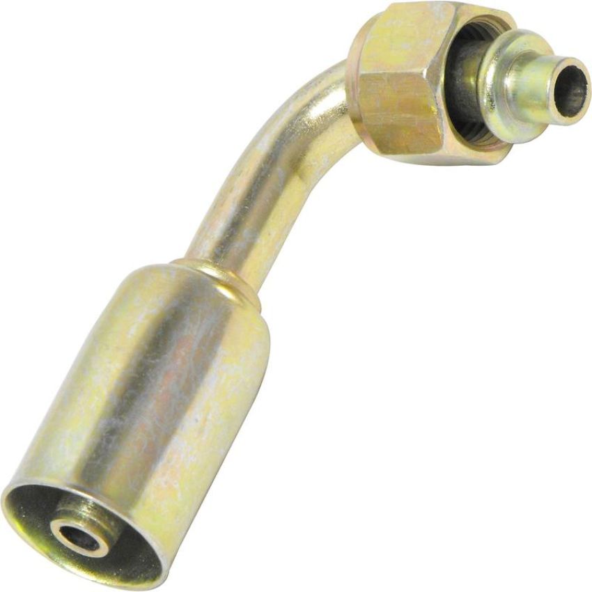 Universal Air Conditioning FT 1321SBC A/C Refrigerant Hose Fitting -- Steel 90Âº Female Oring Beadlock Fitting
