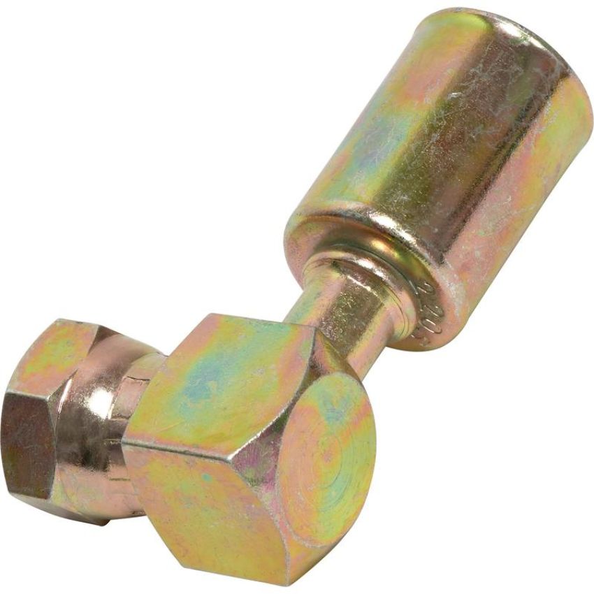 Universal Air Conditioning FT 1322SB-SDC A/C Refrigerant Hose Fitting -- Steel 90Âº Female Oring Beadlock Fitting