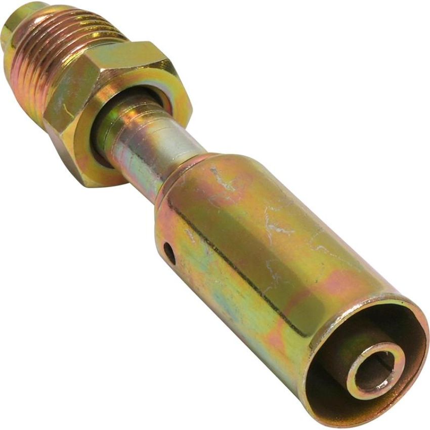 Universal Air Conditioning FT 1401SRBC A/C Refrigerant Hose Fitting -- Steel Straight Male Oring Beadlock Fitting