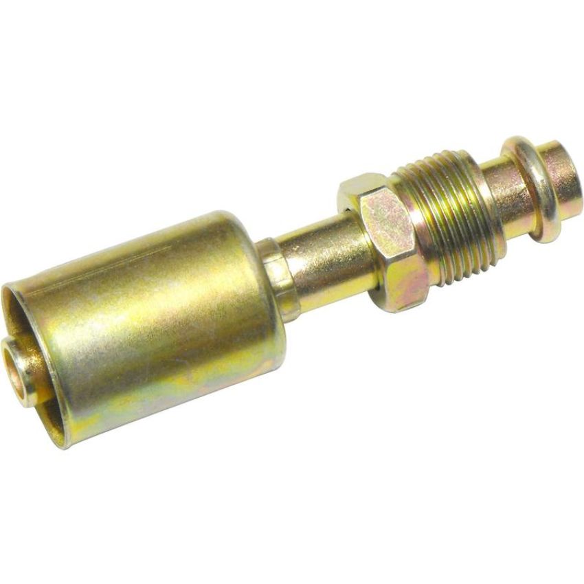 Universal Air Conditioning FT 1402SBC A/C Refrigerant Hose Fitting -- Steel Straight Male Oring Beadlock Fitting