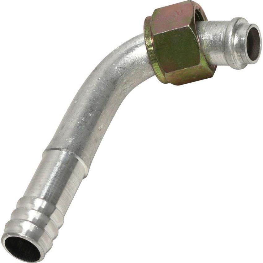 Universal Air Conditioning FT 1523C A/C Refrigerant Hose Fitting -- Aluminum 90Âº Female Oring Barb Fitting