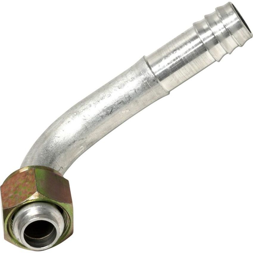 Universal Air Conditioning FT 1523C A/C Refrigerant Hose Fitting -- Aluminum 90Âº Female Oring Barb Fitting