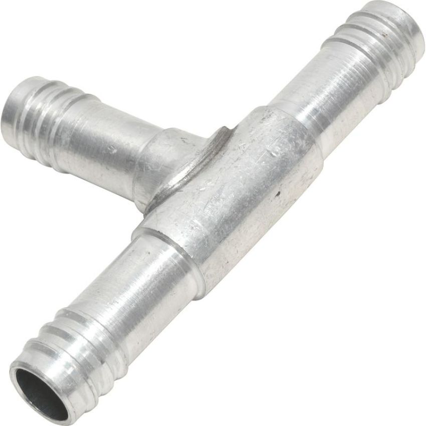 Universal Air Conditioning FT 1604C A/C Refrigerant Hose Fitting -- Aluminum T-Shape Barb Splicer Fitting
