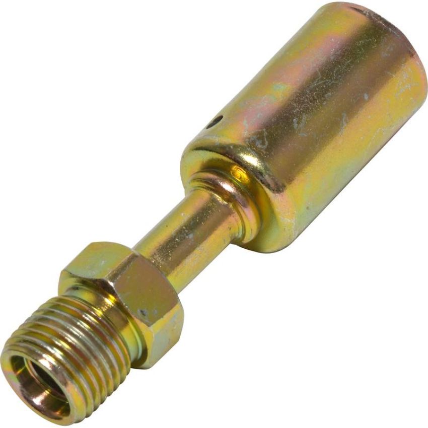 Universal Air Conditioning FT 1801SBC A/C Refrigerant Hose Fitting -- Steel Straight Male Insert Oring Beadlock Fitting