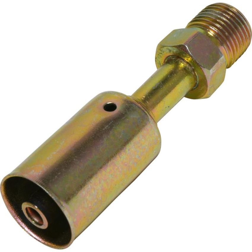 Universal Air Conditioning FT 1801SBC A/C Refrigerant Hose Fitting -- Steel Straight Male Insert Oring Beadlock Fitting