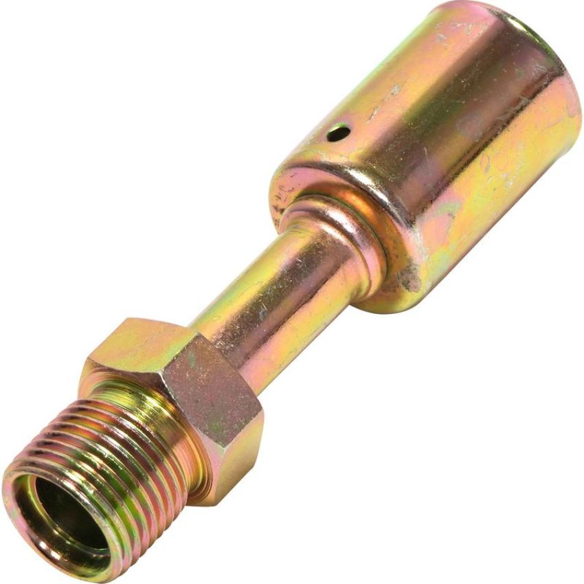 Universal Air Conditioning FT 1802SBC A/C Refrigerant Hose Fitting -- Steel Straight Male Insert Oring Beadlock Fitting