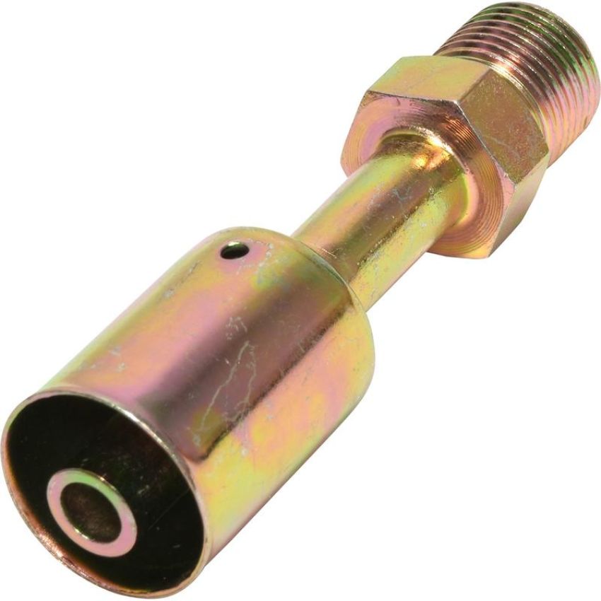 Universal Air Conditioning FT 1802SBC A/C Refrigerant Hose Fitting -- Steel Straight Male Insert Oring Beadlock Fitting